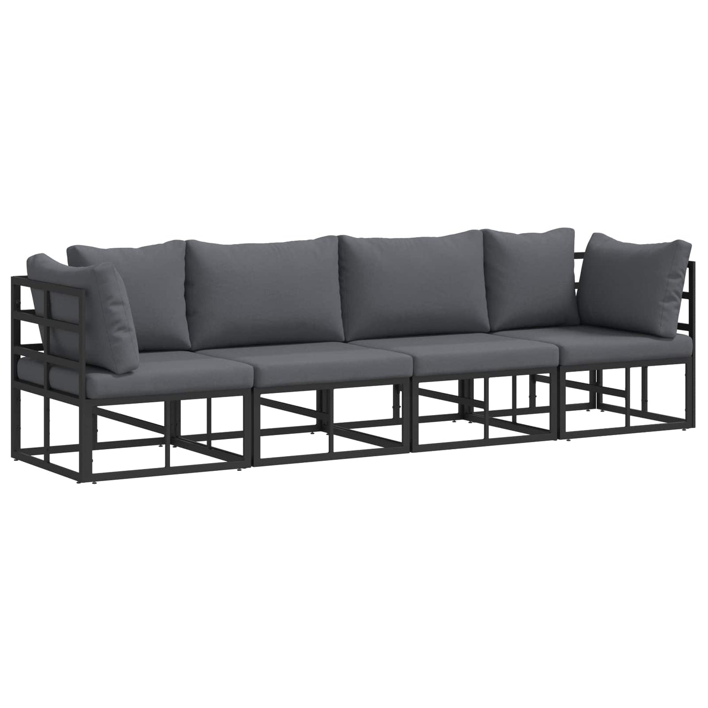 Tuinbankenset 4 pcs Zwart Metaal is nu te koop bij PeponiXL, paradijselijk wonen!