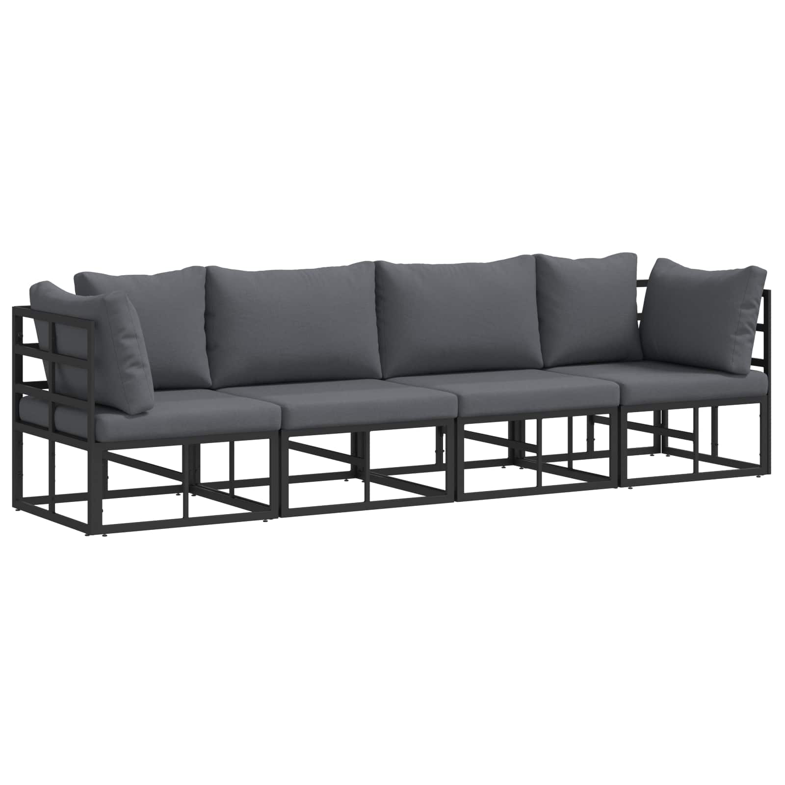 Tuinbankenset 4 pcs Zwart Metaal is nu te koop bij PeponiXL, paradijselijk wonen!