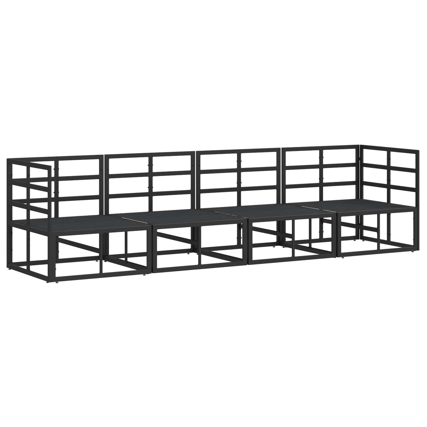 Tuinbankenset 4 pcs Zwart Metaal is nu te koop bij PeponiXL, paradijselijk wonen!