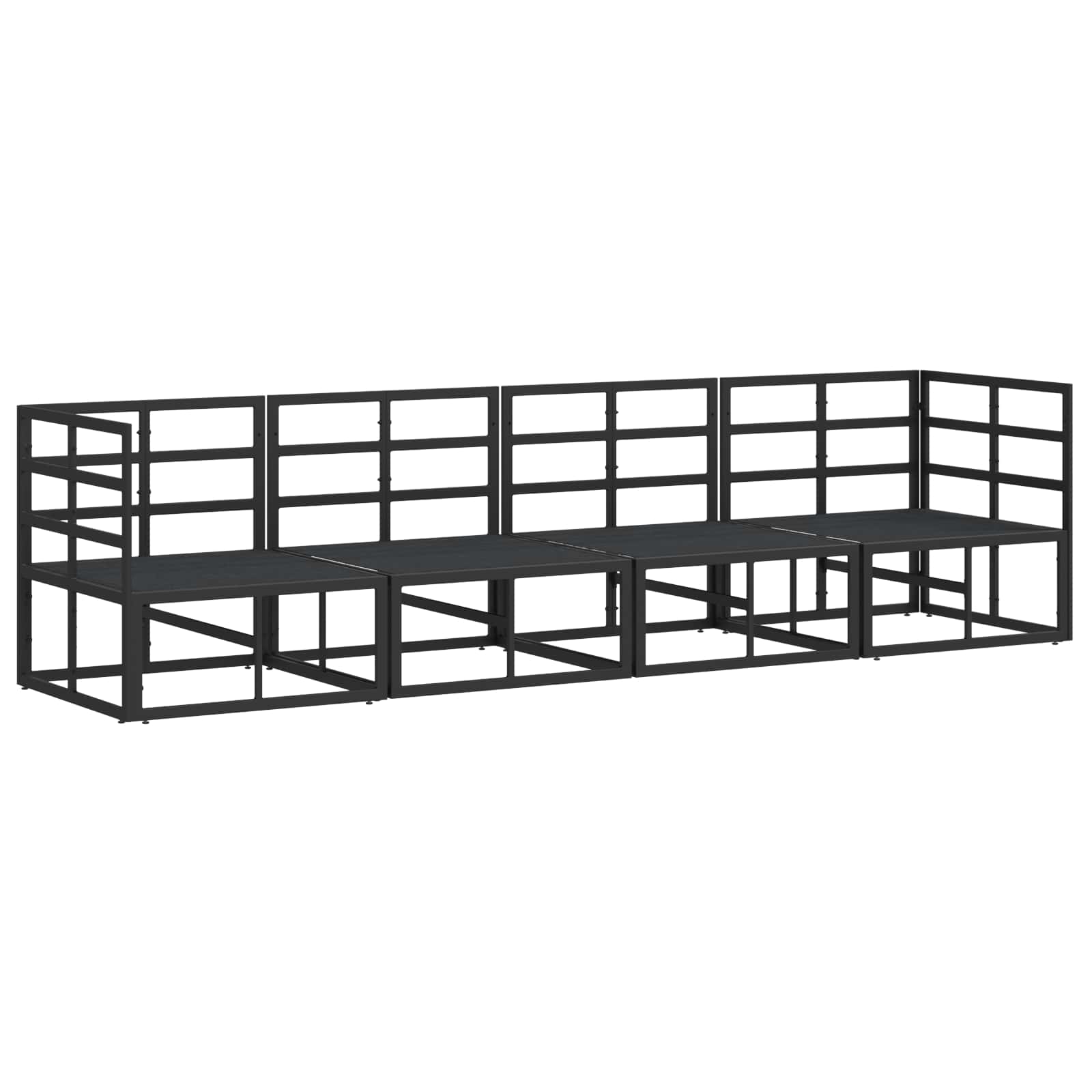 Tuinbankenset 4 pcs Zwart Metaal is nu te koop bij PeponiXL, paradijselijk wonen!
