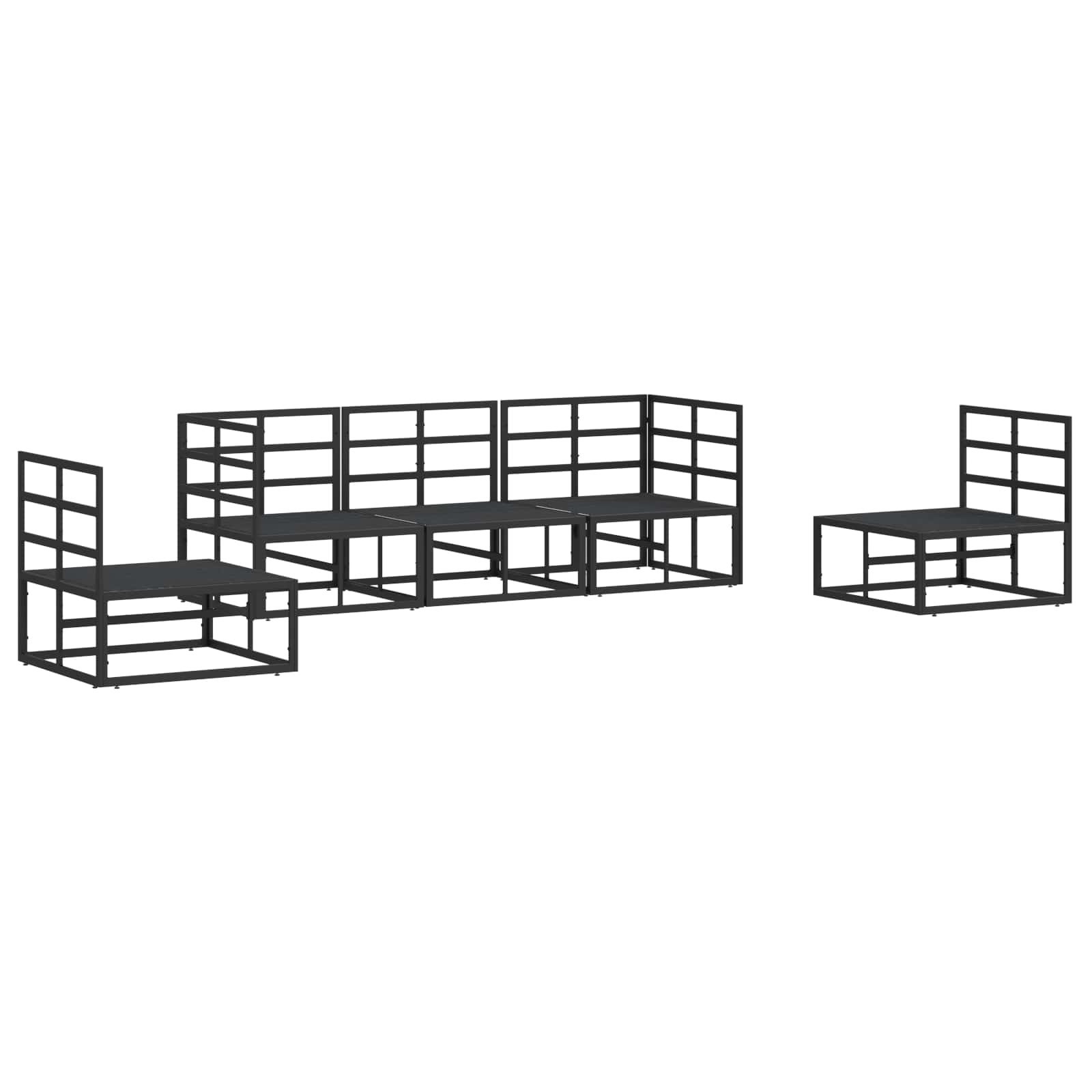 Tuinbankenset met kussen 5 pcs Zwart Aluminium is nu te koop bij PeponiXL, paradijselijk wonen!