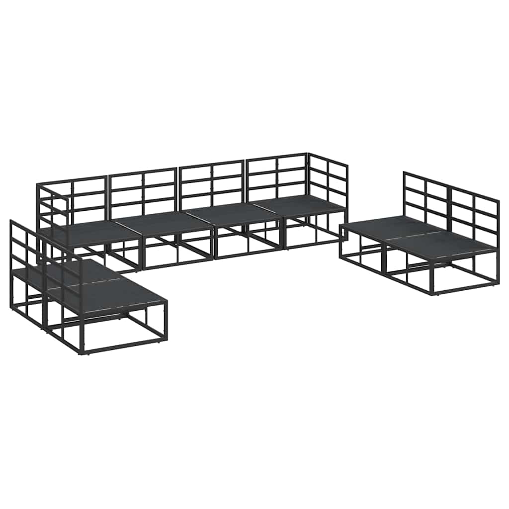 Tuinbankenset met kussen 8 pcs Zwart Aluminium is nu te koop bij PeponiXL, paradijselijk wonen!