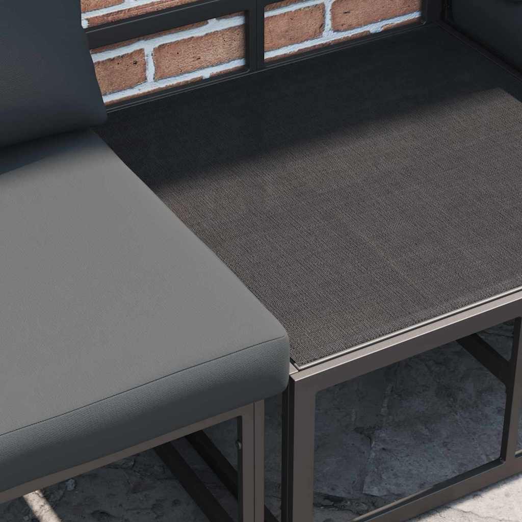 Tuinbankenset met kussen 10 pcs Zwart Aluminium is nu te koop bij PeponiXL, paradijselijk wonen!
