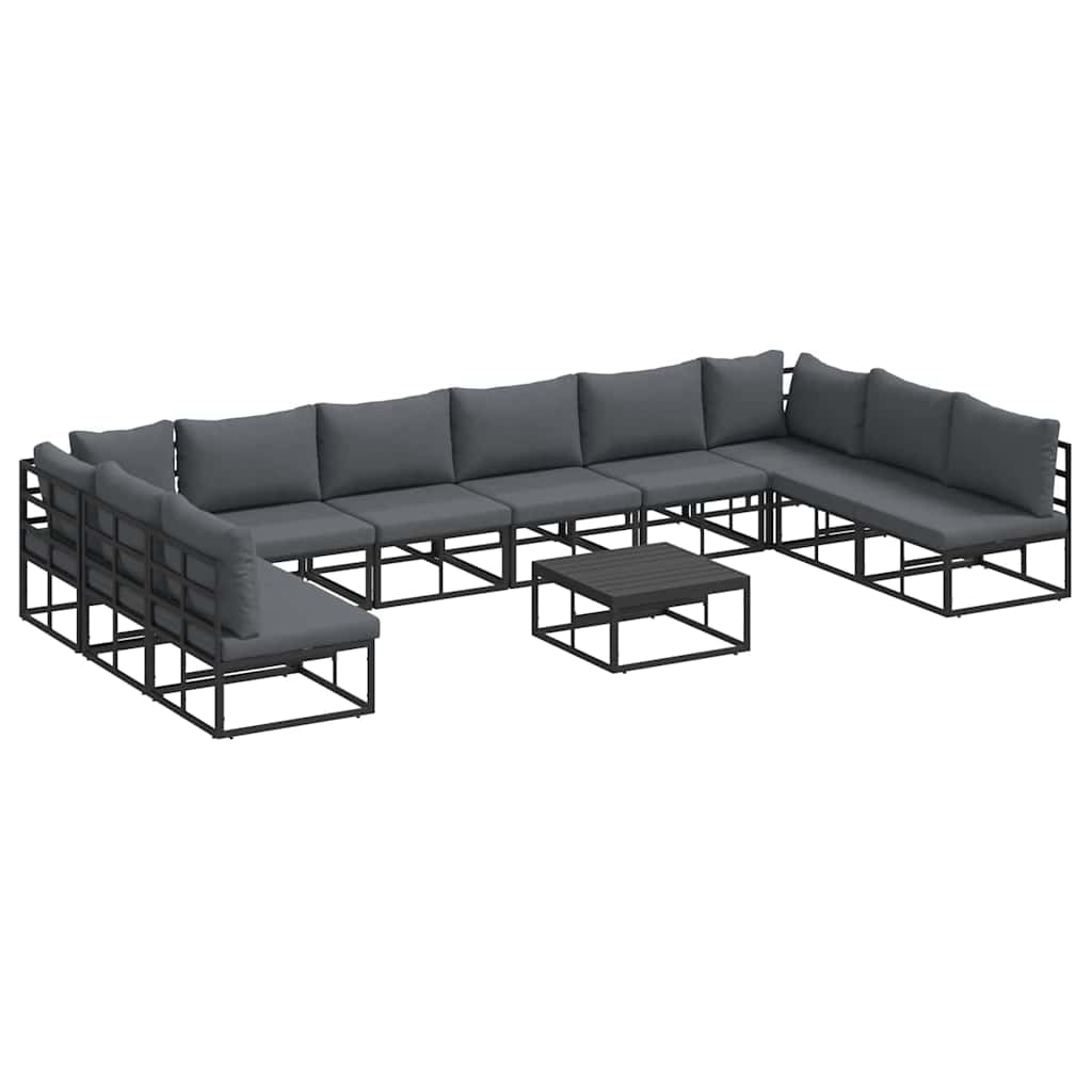 Tuinbankenset met kussen 11 pcs Zwart Aluminium is nu te koop bij PeponiXL, paradijselijk wonen!