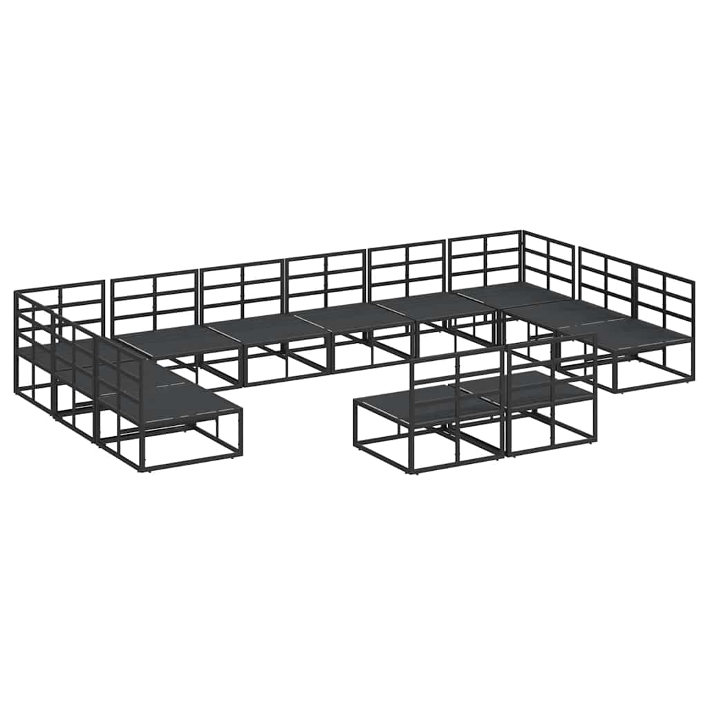 Tuinbankenset met kussen 12 pcs Zwart Aluminium is nu te koop bij PeponiXL, paradijselijk wonen!