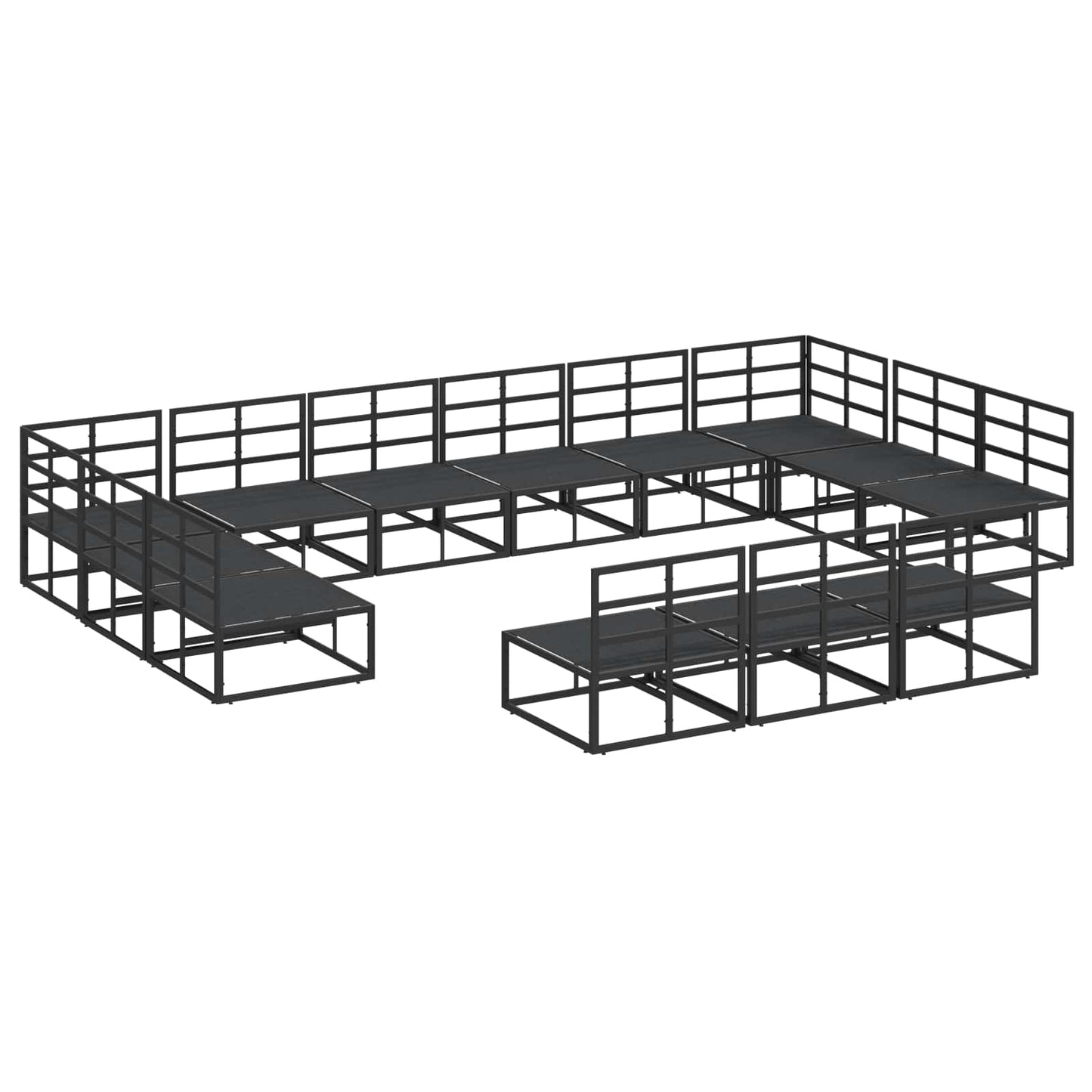 Tuinbankenset met kussen 13 pcs Zwart Aluminium is nu te koop bij PeponiXL, paradijselijk wonen!