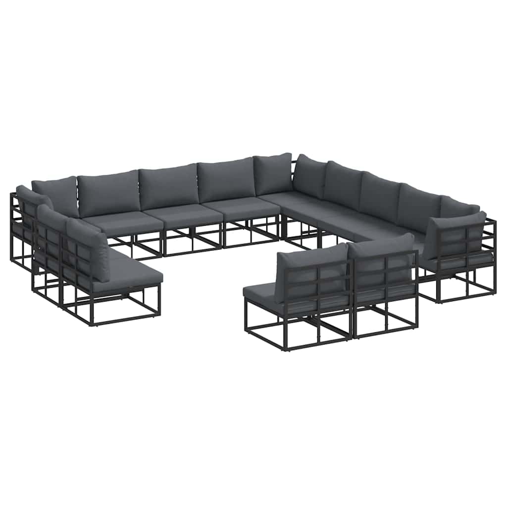 Tuinbankenset met kussen 13 pcs Zwart Aluminium is nu te koop bij PeponiXL, paradijselijk wonen!