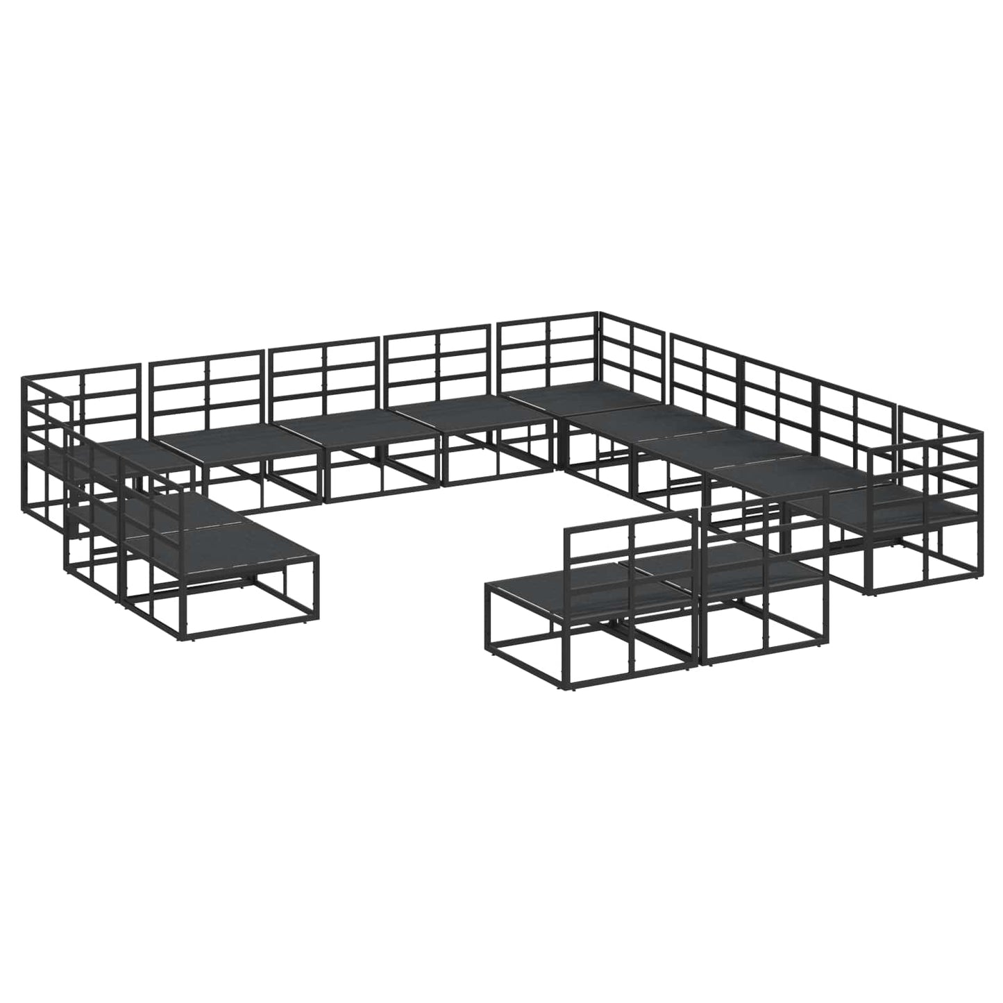 Tuinbankenset met kussen 13 pcs Zwart Aluminium is nu te koop bij PeponiXL, paradijselijk wonen!