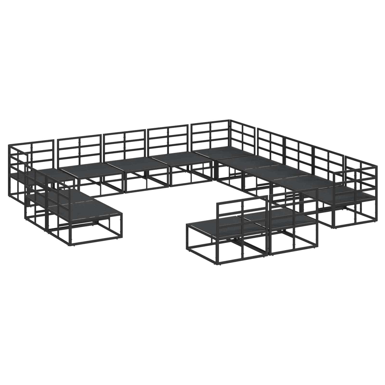 Tuinbankenset met kussen 13 pcs Zwart Aluminium is nu te koop bij PeponiXL, paradijselijk wonen!