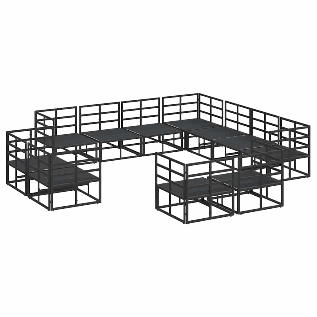 Tuinbankenset met kussen 11 pcs Zwart Aluminium is nu te koop bij PeponiXL, paradijselijk wonen!
