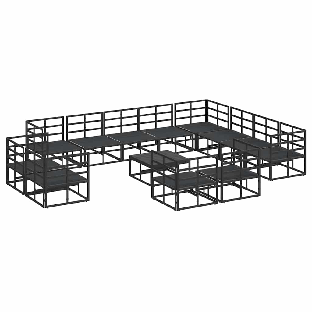 Tuinbankenset met kussen 13 pcs Zwart Aluminium is nu te koop bij PeponiXL, paradijselijk wonen!