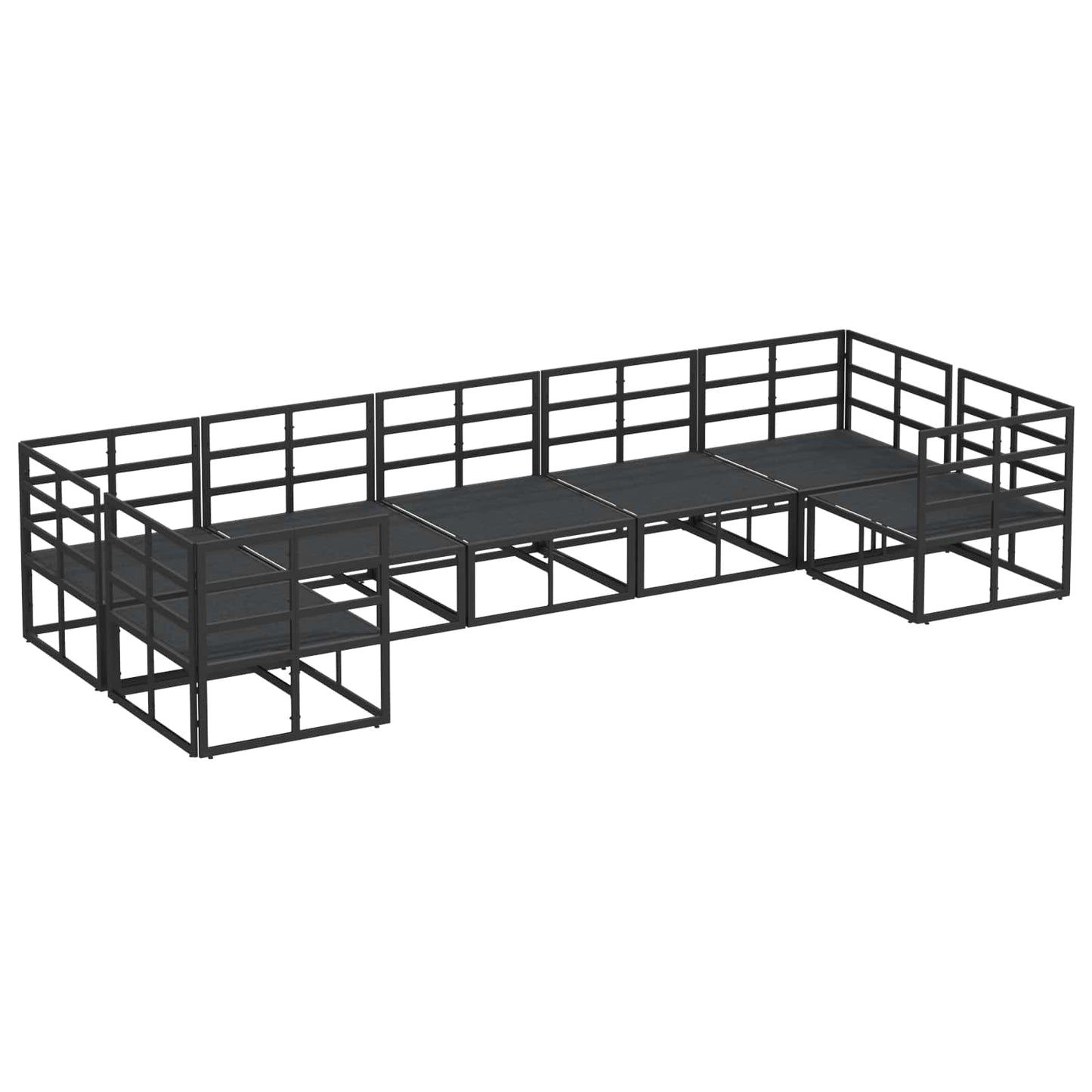 Tuinbankenset met kussen 7 pcs Zwart Aluminium is nu te koop bij PeponiXL, paradijselijk wonen!