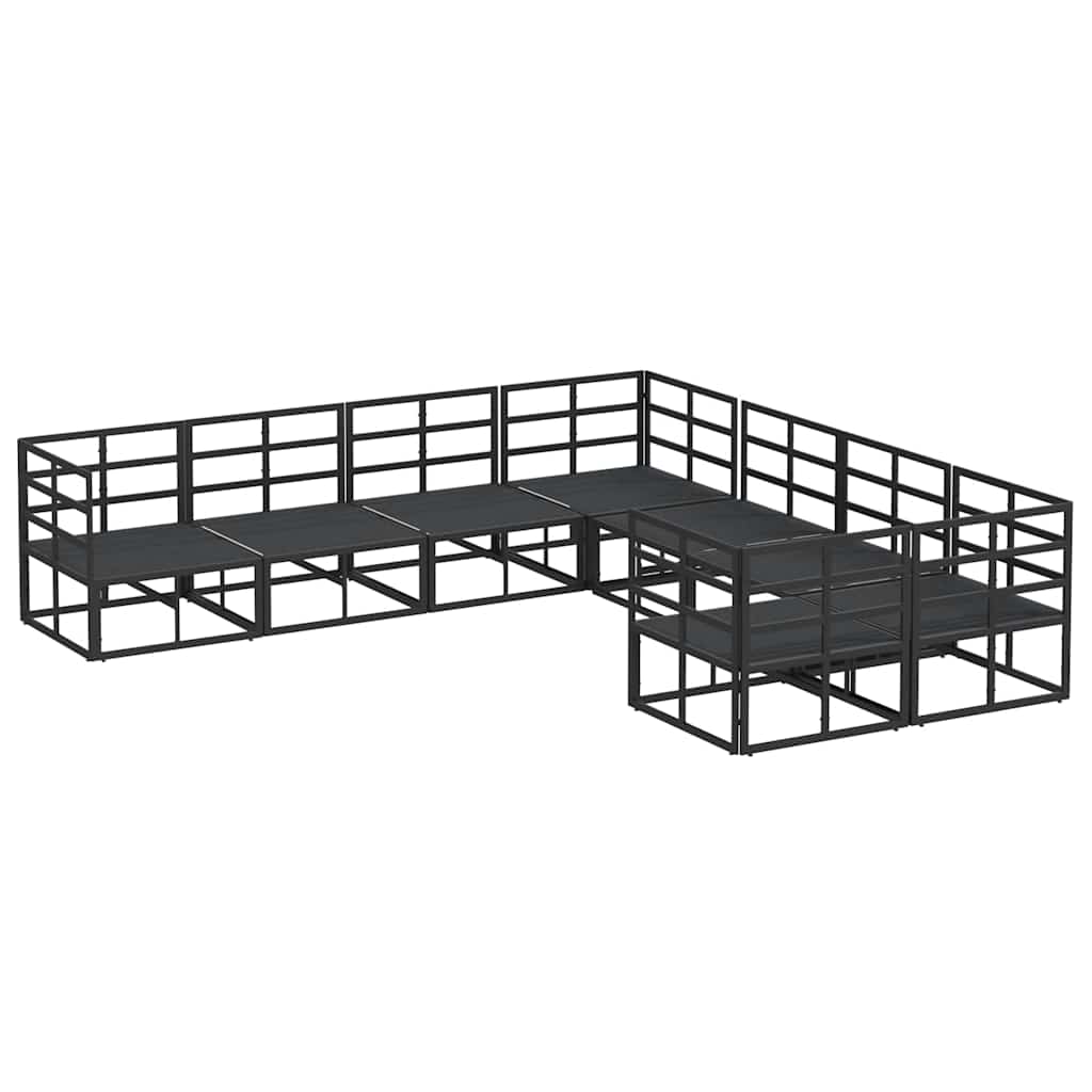 Tuinbankenset met kussen 8 pcs Zwart Staal is nu te koop bij PeponiXL, paradijselijk wonen!