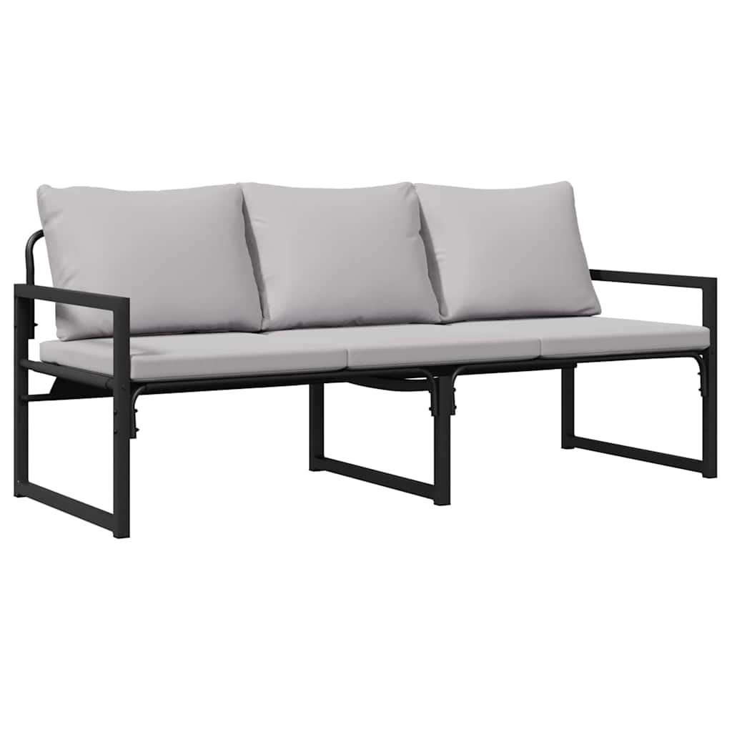 Tuinbankenset met kussen 6 pcs Zwart Staal is nu te koop bij PeponiXL, paradijselijk wonen!