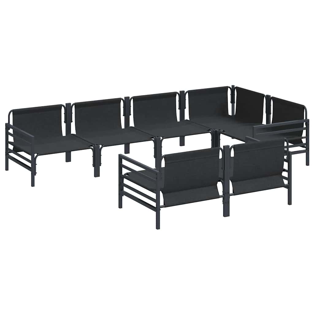 Tuinbankenset met kussen 7 pcs Zwart Staal is nu te koop bij PeponiXL, paradijselijk wonen!