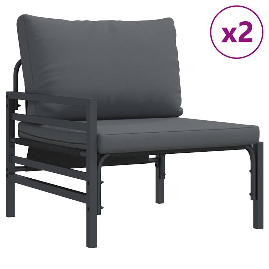 Tuinbankenset met kussen 4 pcs Zwart Staal is nu te koop bij PeponiXL, paradijselijk wonen!