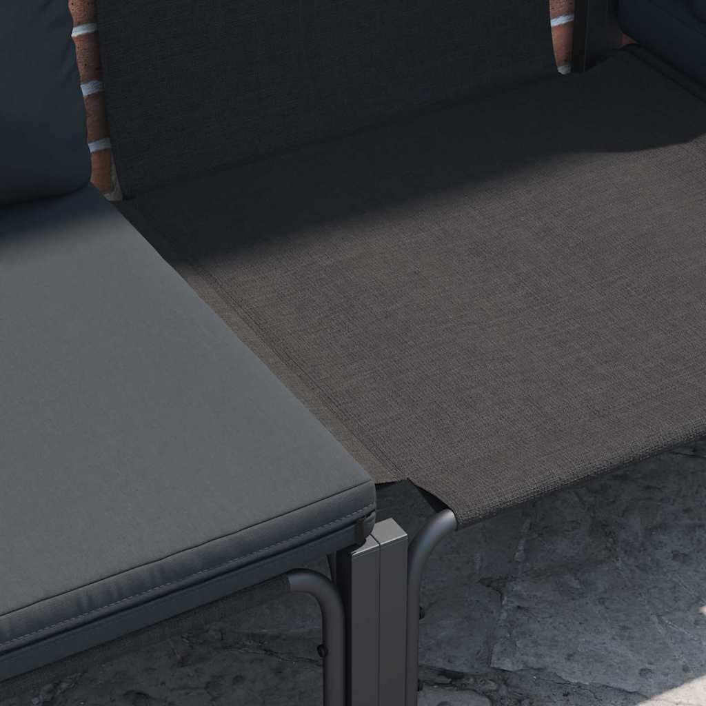 Tuinbankenset met kussen 4 pcs Zwart Staal is nu te koop bij PeponiXL, paradijselijk wonen!