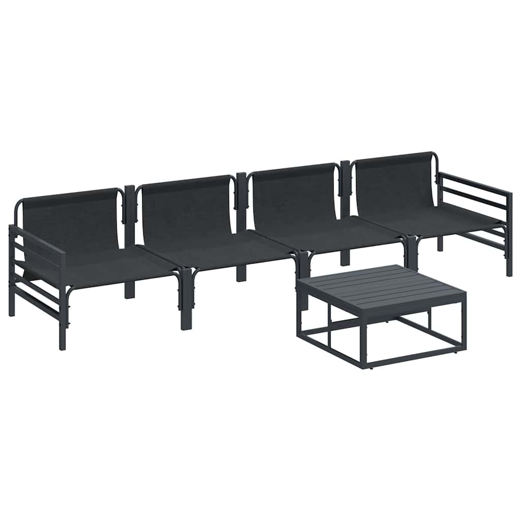 Tuinbankenset met kussen 5 pcs Zwart Staal is nu te koop bij PeponiXL, paradijselijk wonen!