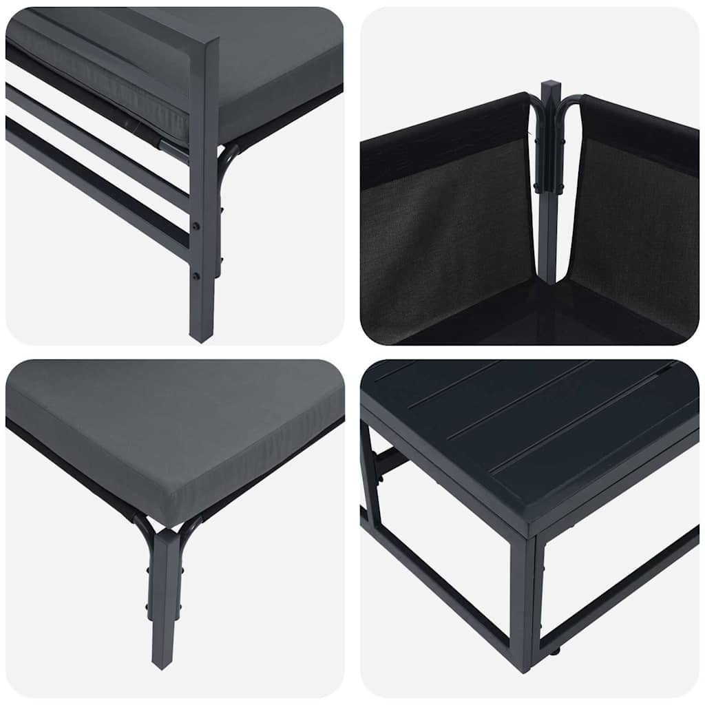 Tuinbankenset met kussen 7 pcs Zwart Staal is nu te koop bij PeponiXL, paradijselijk wonen!