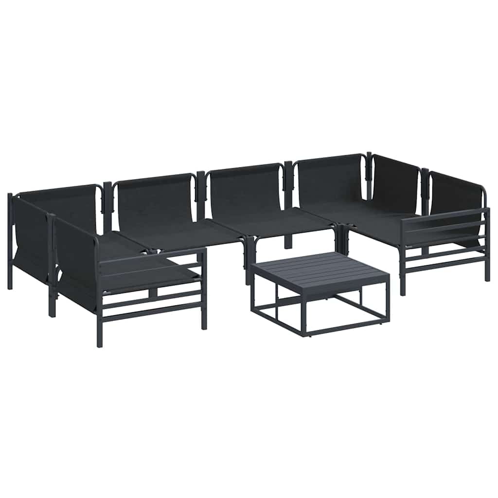 Tuinbankenset met kussen 7 pcs Zwart Staal is nu te koop bij PeponiXL, paradijselijk wonen!