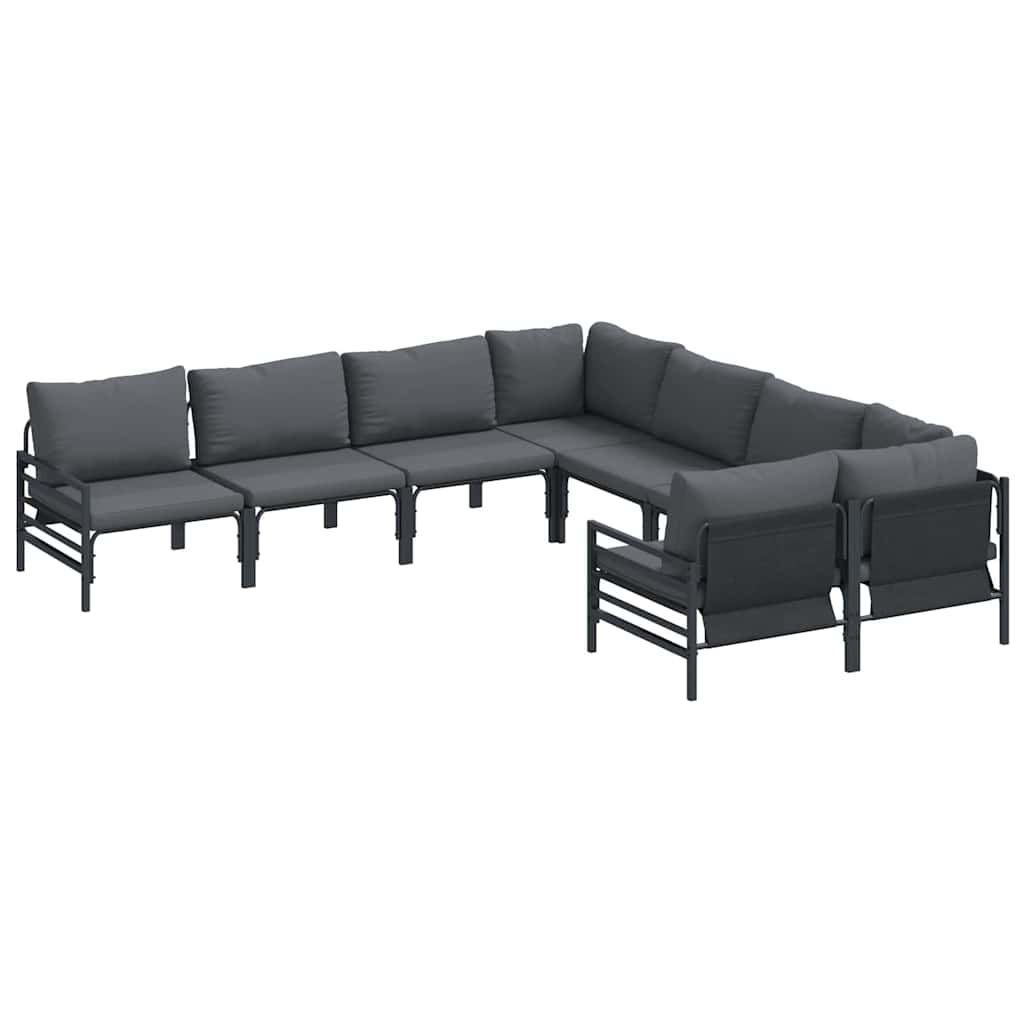 Tuin Sofa Set met kussen Antraciet Staal is nu te koop bij PeponiXL, paradijselijk wonen!