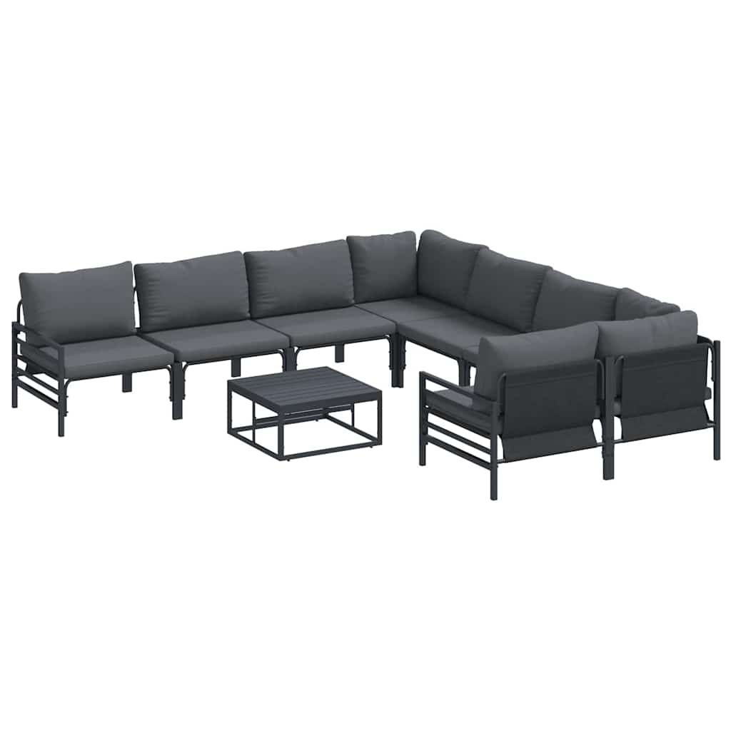 Tuin Sofa Set met kussen Antraciet Staal is nu te koop bij PeponiXL, paradijselijk wonen!