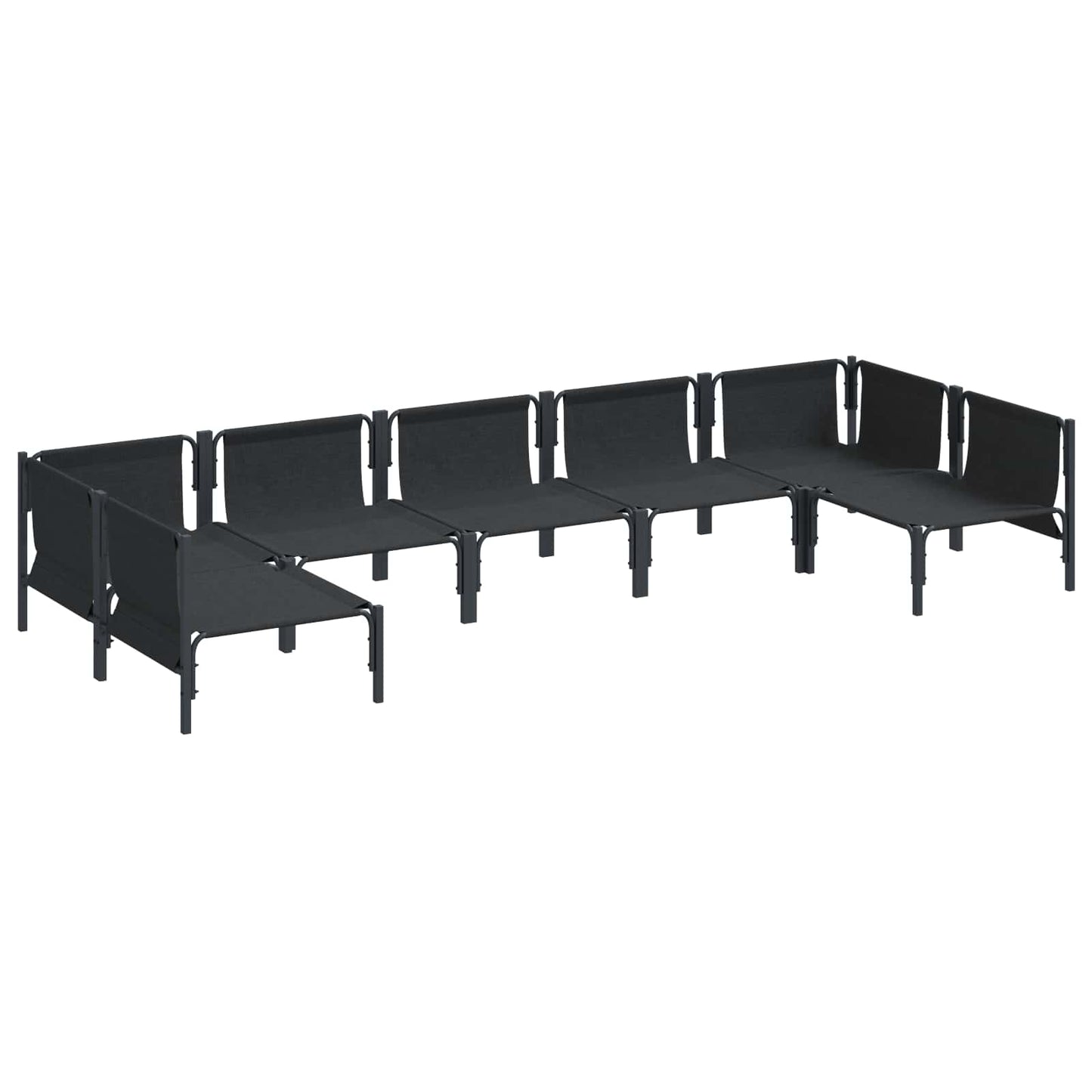 Tuinbankenset met kussen 7 pcs Zwart Staal is nu te koop bij PeponiXL, paradijselijk wonen!