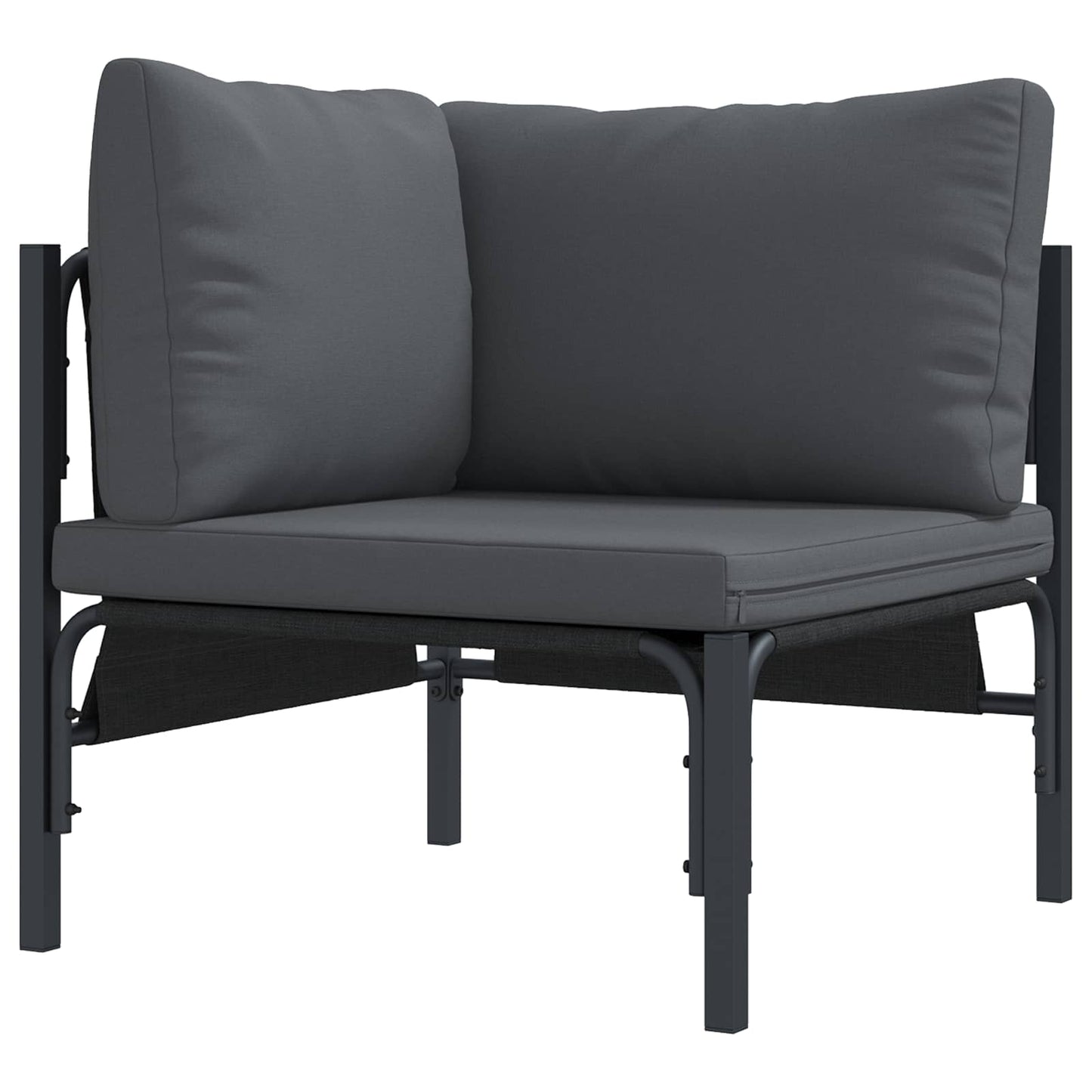Tuinbankenset met kussen 7 pcs Zwart Staal is nu te koop bij PeponiXL, paradijselijk wonen!
