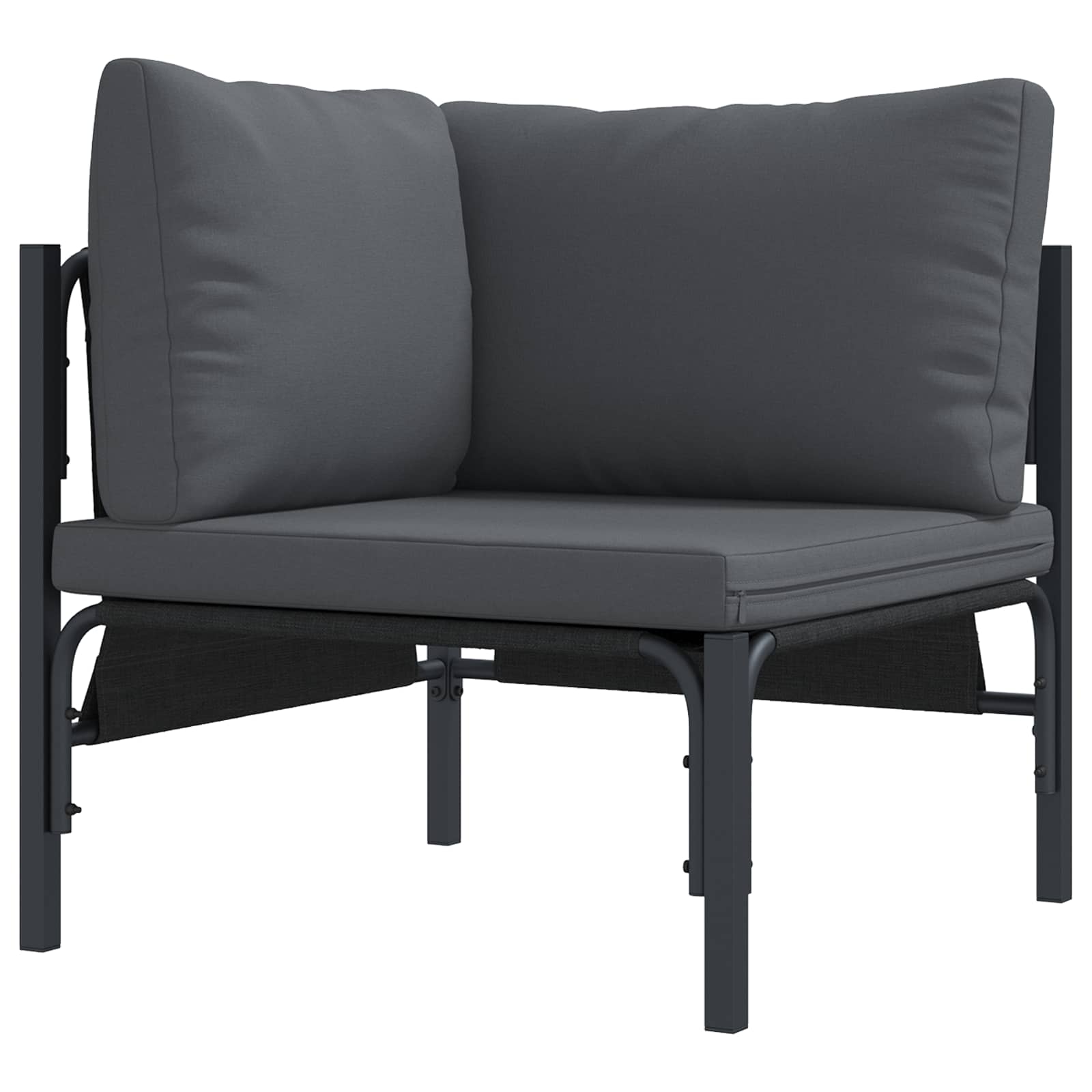 Tuinbankenset met kussen 7 pcs Zwart Staal is nu te koop bij PeponiXL, paradijselijk wonen!