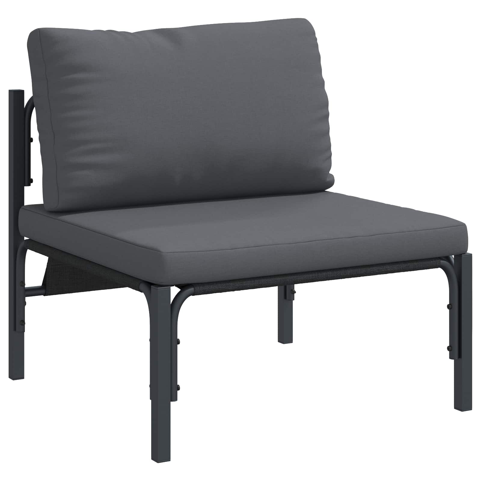 Tuinbankenset met kussen 7 pcs Zwart Staal is nu te koop bij PeponiXL, paradijselijk wonen!
