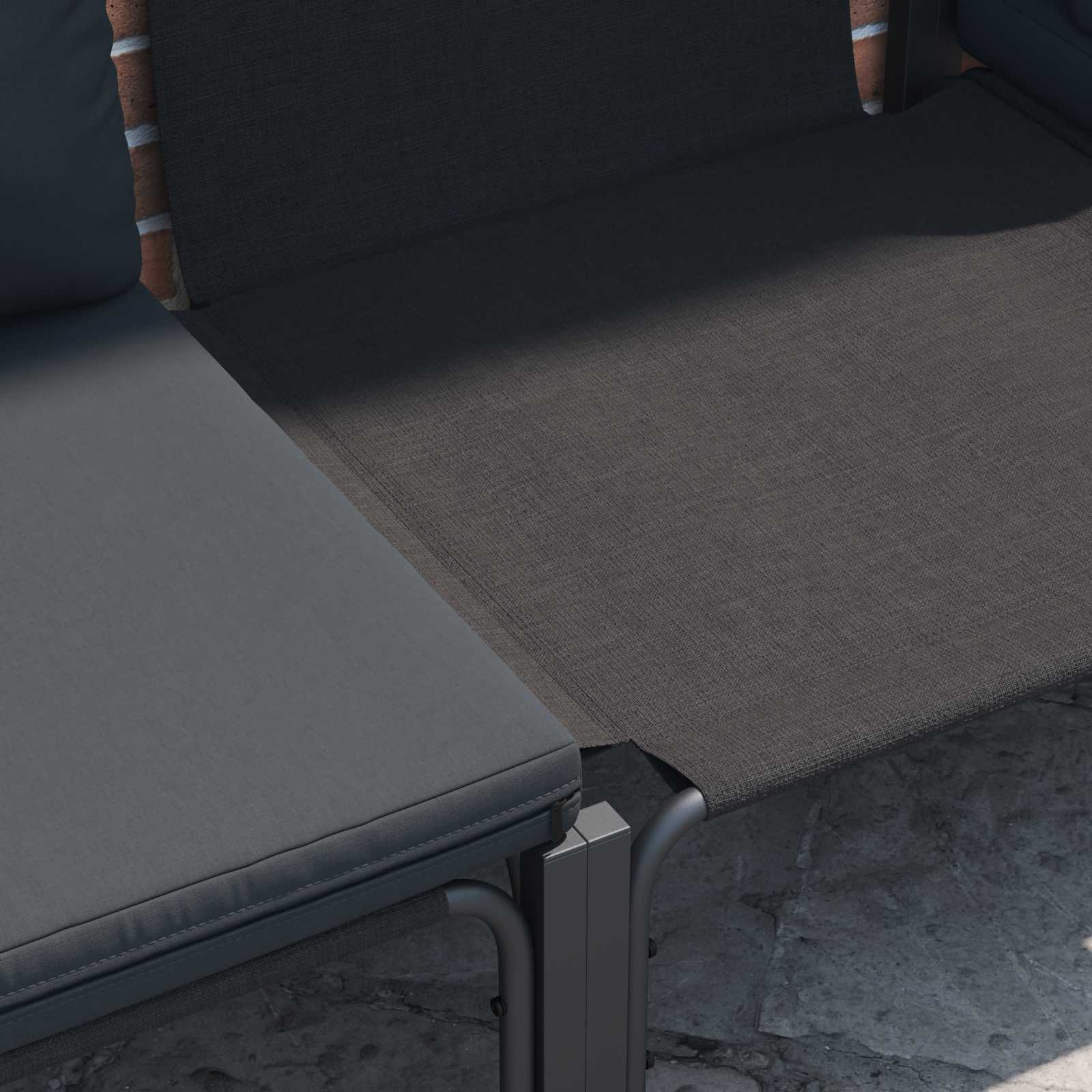 Tuin Sofa Set met kussen 6 pcs Antraciet Staal is nu te koop bij PeponiXL, paradijselijk wonen!