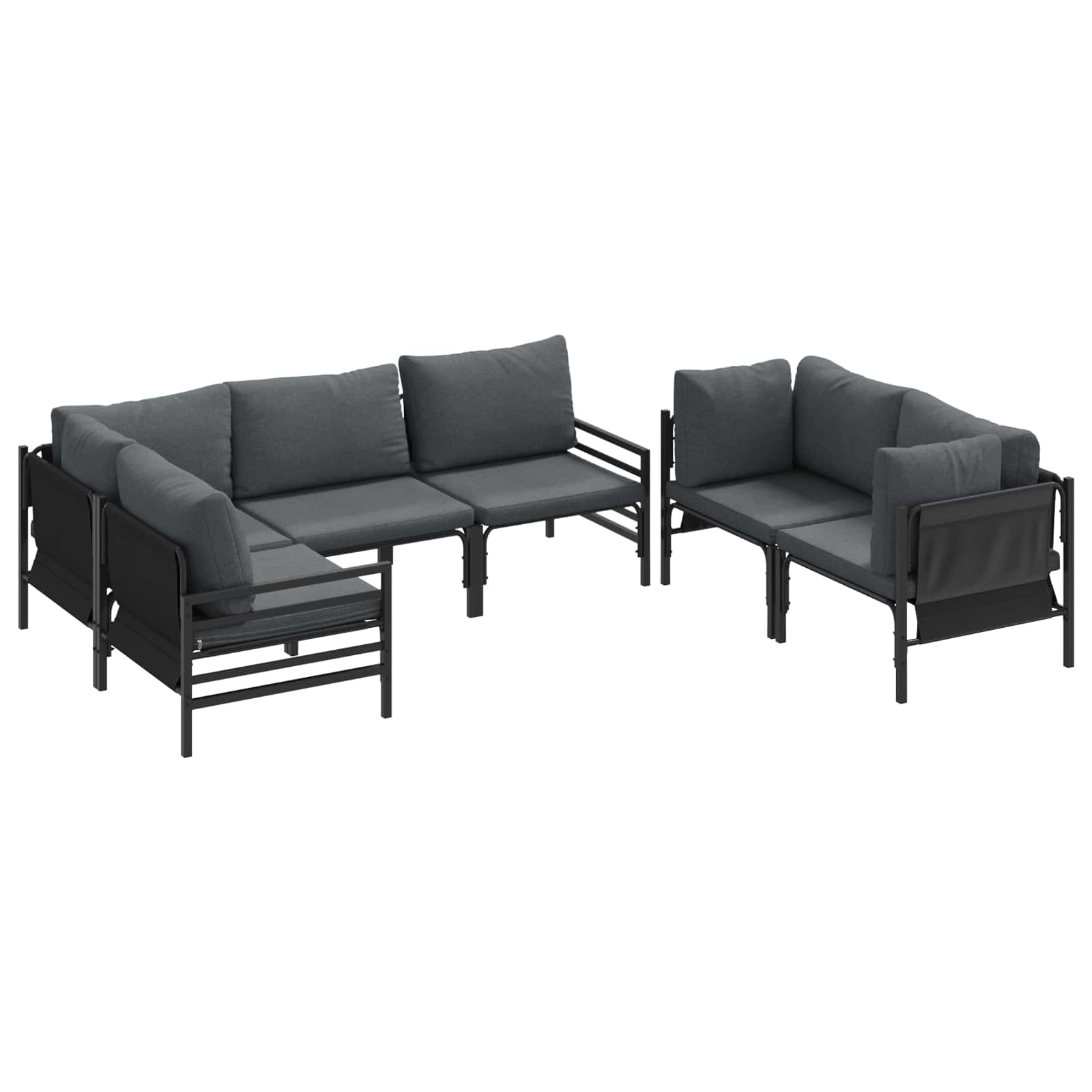 Tuin Sofa Set met kussen 6 pcs Antraciet Staal is nu te koop bij PeponiXL, paradijselijk wonen!