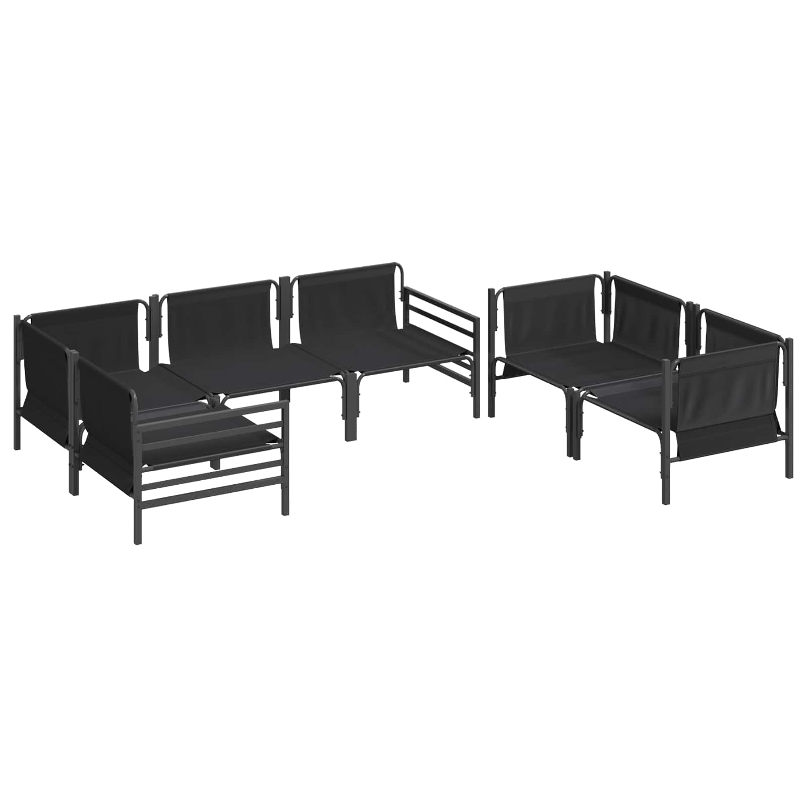 Tuin Sofa Set met kussen 6 pcs Antraciet Staal is nu te koop bij PeponiXL, paradijselijk wonen!