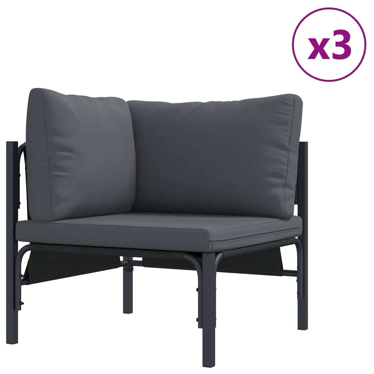 Tuin Sofa Set met kussen 6 pcs Antraciet Staal is nu te koop bij PeponiXL, paradijselijk wonen!