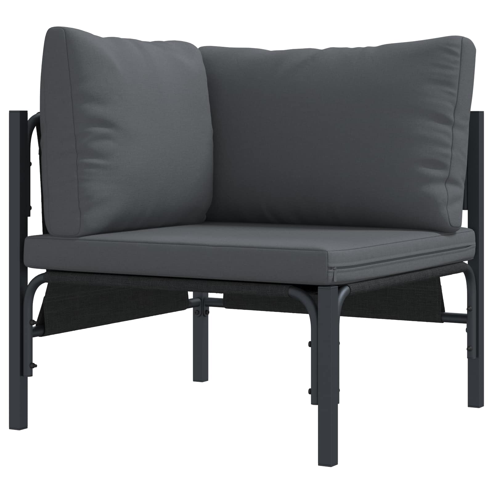 Tuinbankenset met kussen 6 pcs Zwart Staal is nu te koop bij PeponiXL, paradijselijk wonen!