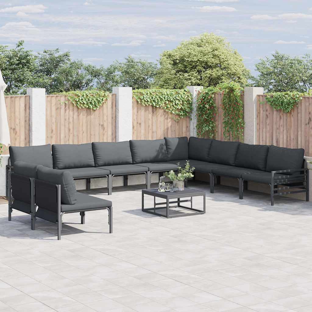 Tuin Sofa Set Antraciet Staal is nu te koop bij PeponiXL, paradijselijk wonen!