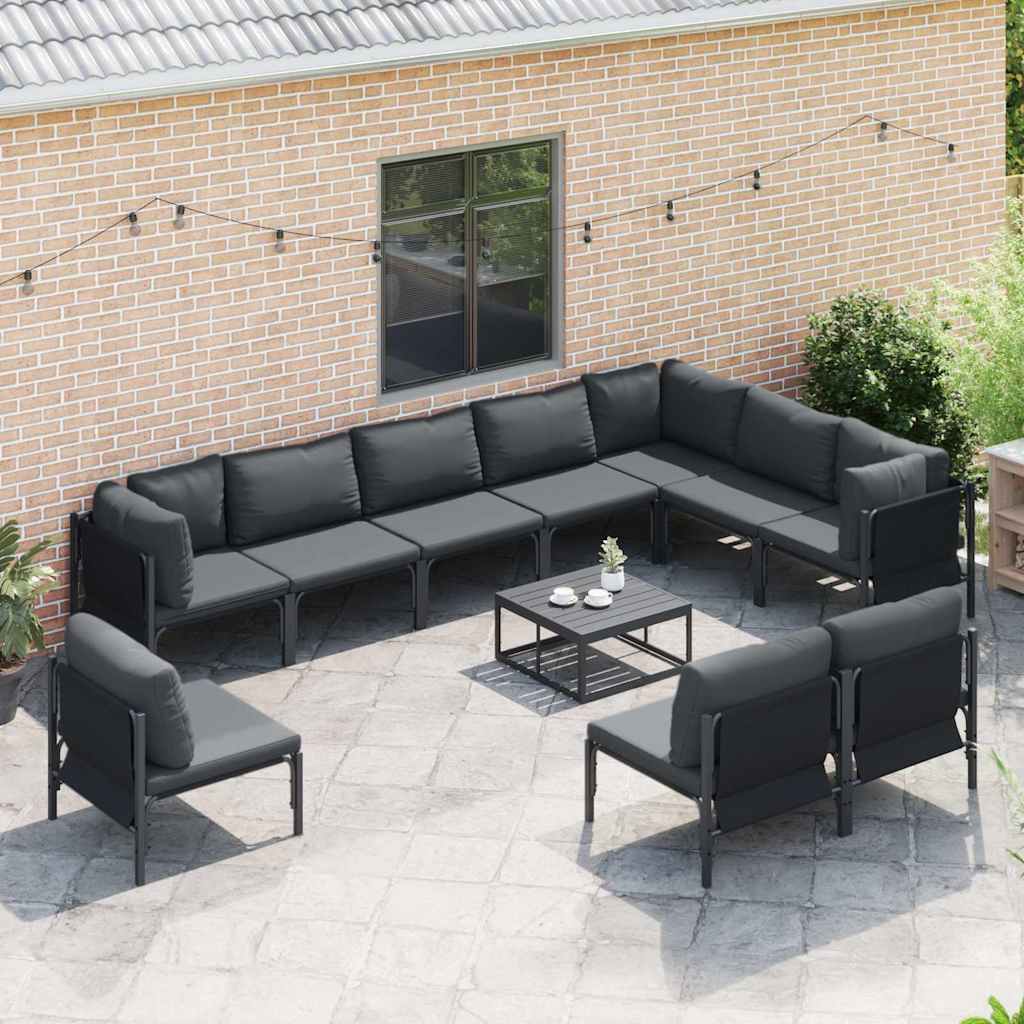 Tuin Sofa Set Antraciet Staal is nu te koop bij PeponiXL, paradijselijk wonen!