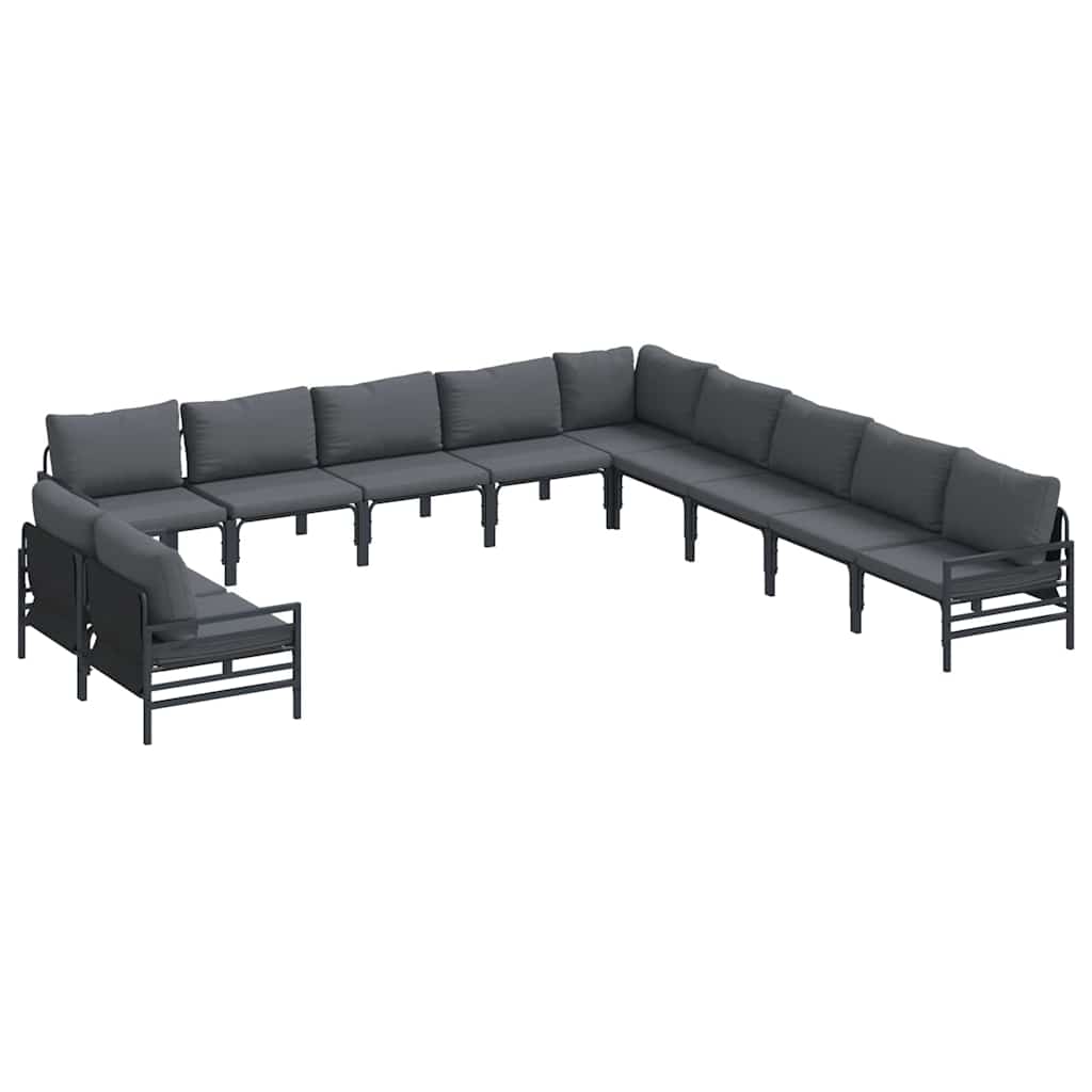 Tuin Sofa Set met kussen Antraciet Staal is nu te koop bij PeponiXL, paradijselijk wonen!