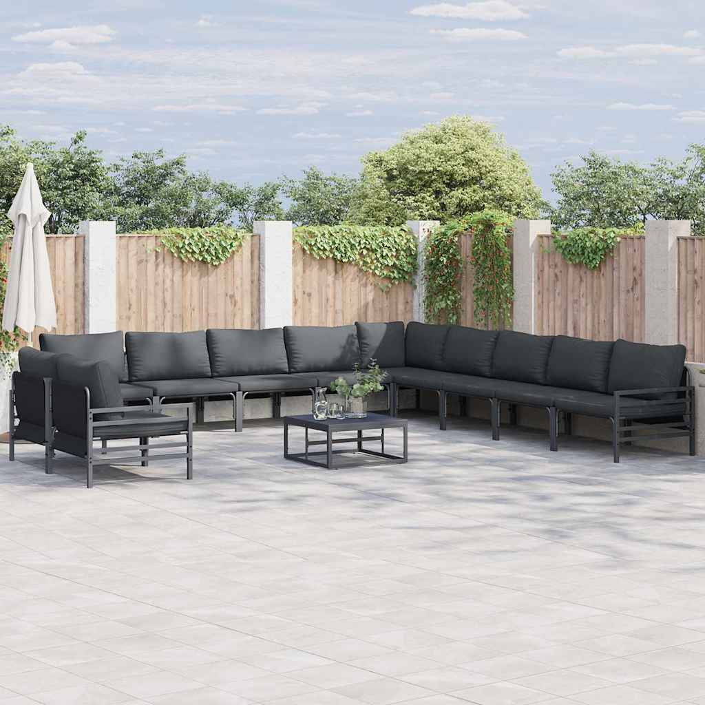 Tuin Sofa Set met kussen Antraciet Staal is nu te koop bij PeponiXL, paradijselijk wonen!