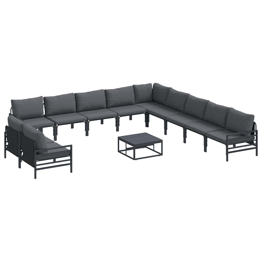 Tuin Sofa Set met kussen Antraciet Staal is nu te koop bij PeponiXL, paradijselijk wonen!