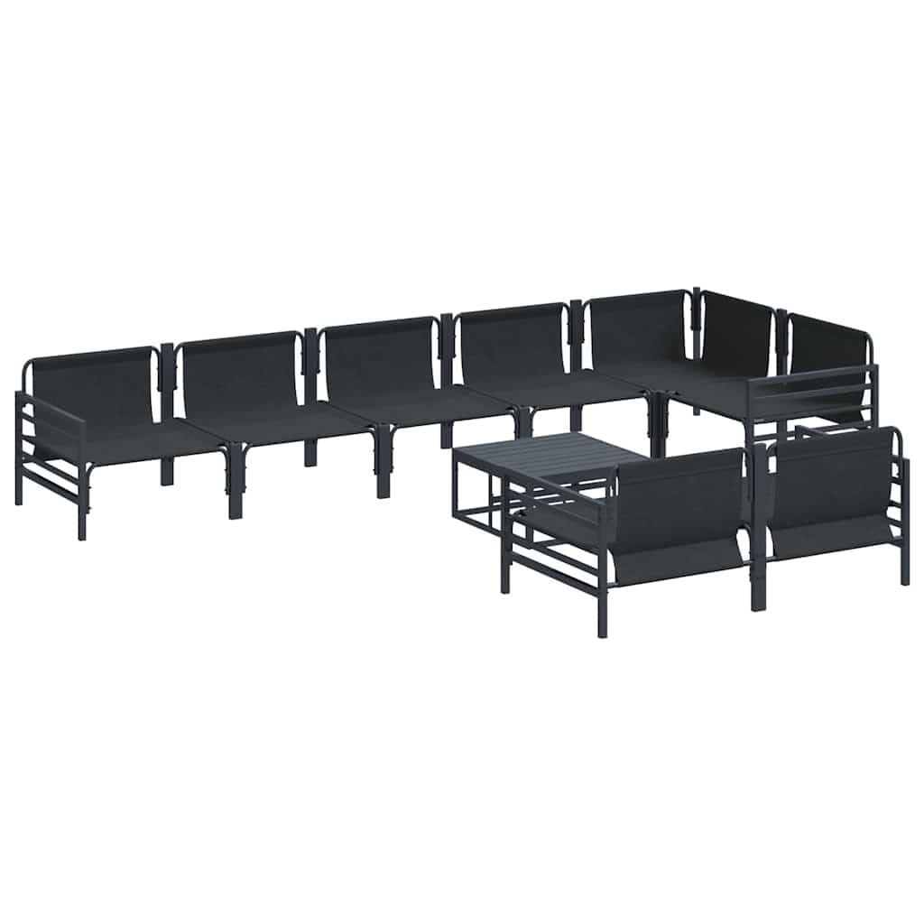 Tuinbankenset met kussen 9 pcs Zwart Staal is nu te koop bij PeponiXL, paradijselijk wonen!