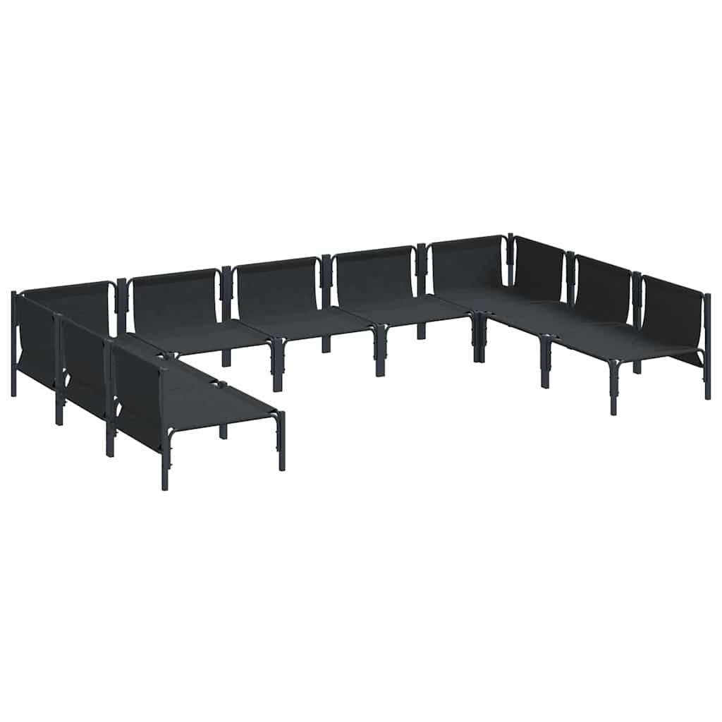 Tuinbankenset met kussen 9 pcs Zwart Staal is nu te koop bij PeponiXL, paradijselijk wonen!