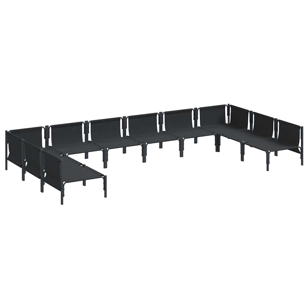 Tuinbankenset met kussen 10 pcs Zwart Staal is nu te koop bij PeponiXL, paradijselijk wonen!
