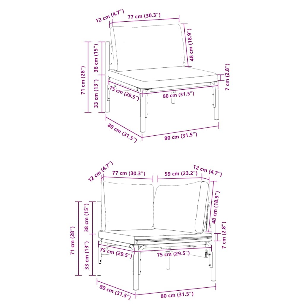 Tuinbankenset met kussen 12 pcs Zwart Staal is nu te koop bij PeponiXL, paradijselijk wonen!