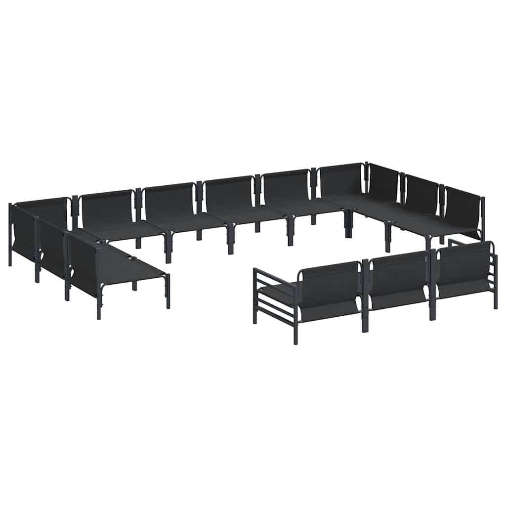 Tuinbankenset met kussen 13 pcs Zwart Staal is nu te koop bij PeponiXL, paradijselijk wonen!