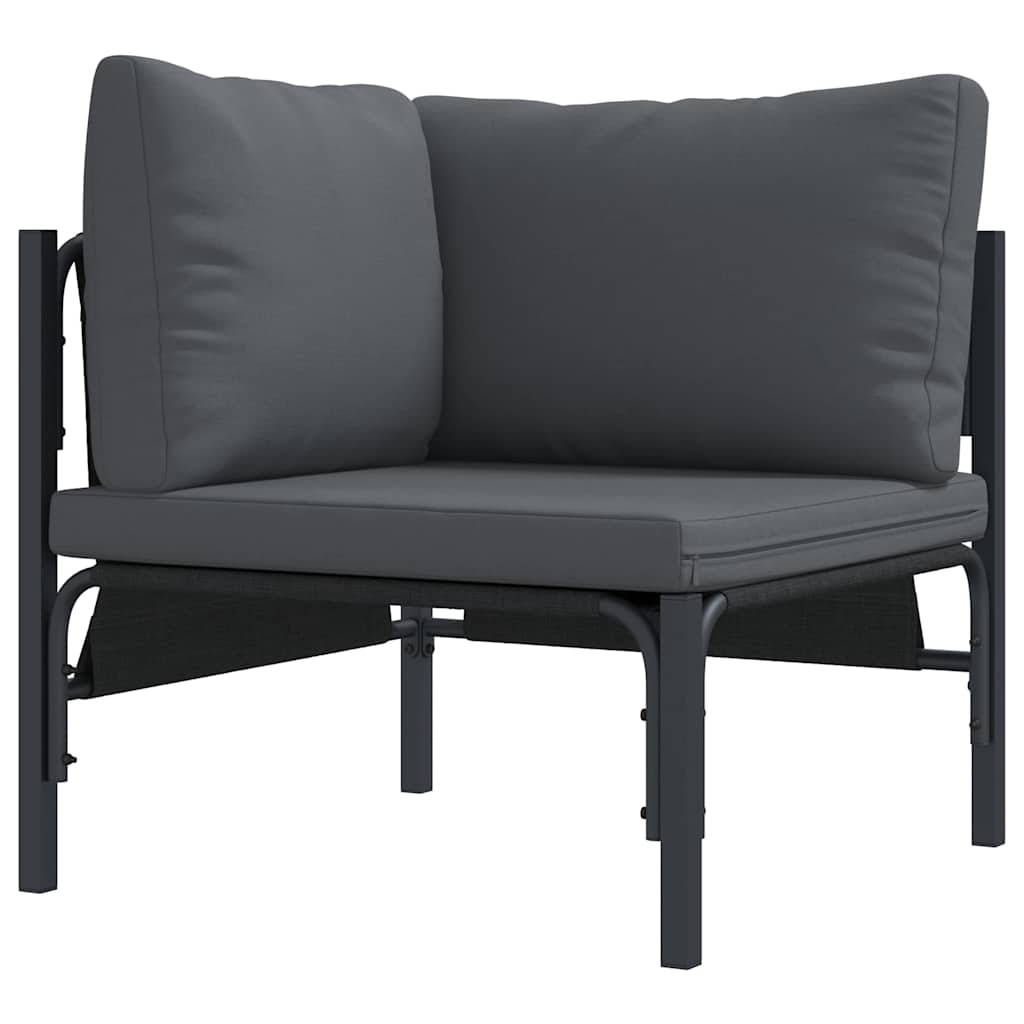 Tuinbankenset met kussen 11 pcs Zwart Staal is nu te koop bij PeponiXL, paradijselijk wonen!