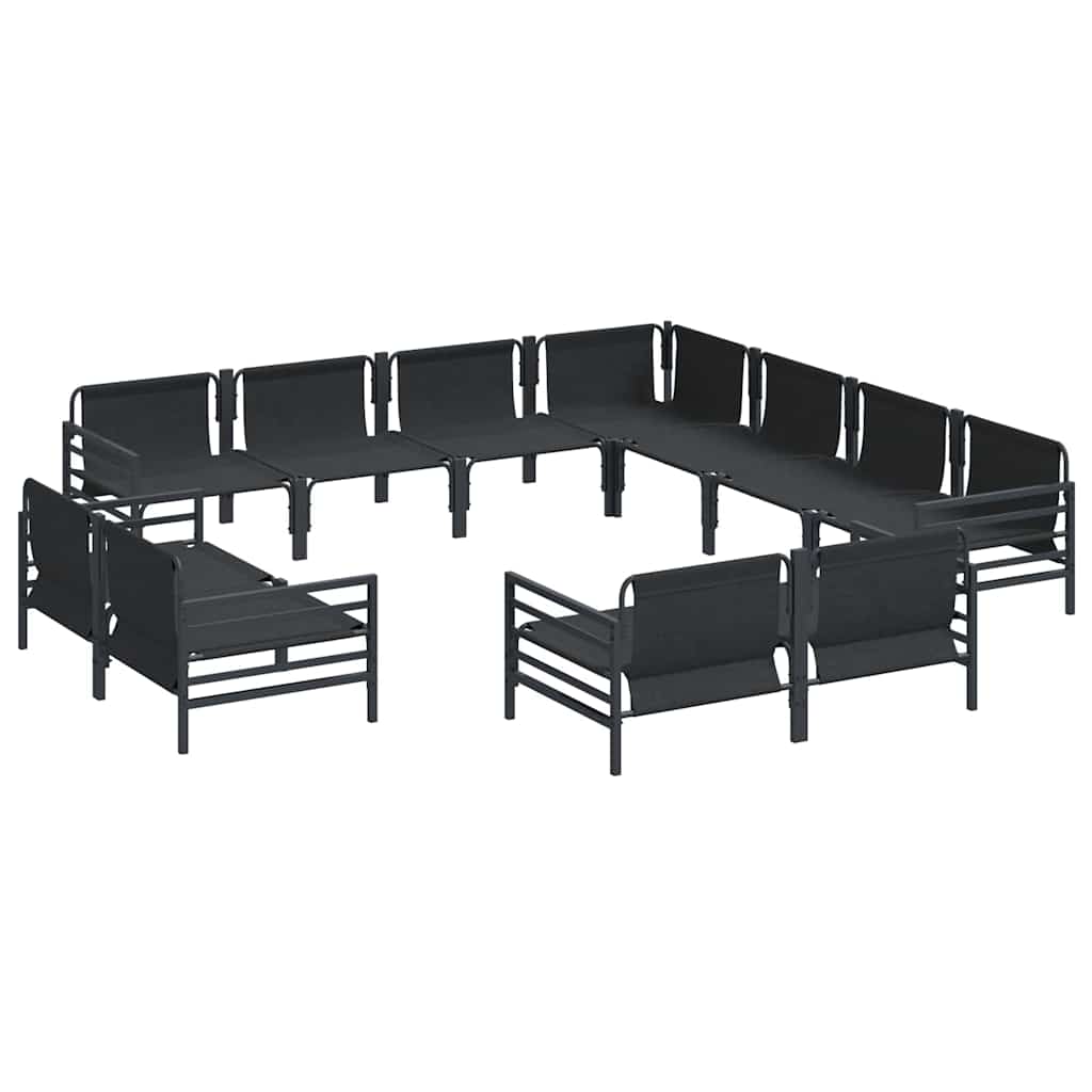 Tuinbankenset met kussen 11 pcs Zwart Staal is nu te koop bij PeponiXL, paradijselijk wonen!