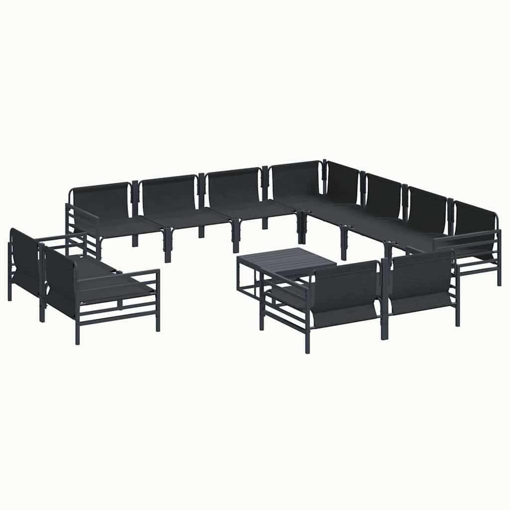 Tuinbankenset met kussen 12 pcs Zwart Staal is nu te koop bij PeponiXL, paradijselijk wonen!