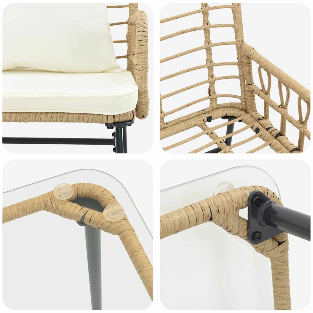 Tuinmeubelset met kussen 4 pcs Zwart en Anthraciet poly rattan is nu te koop bij PeponiXL, paradijselijk wonen!