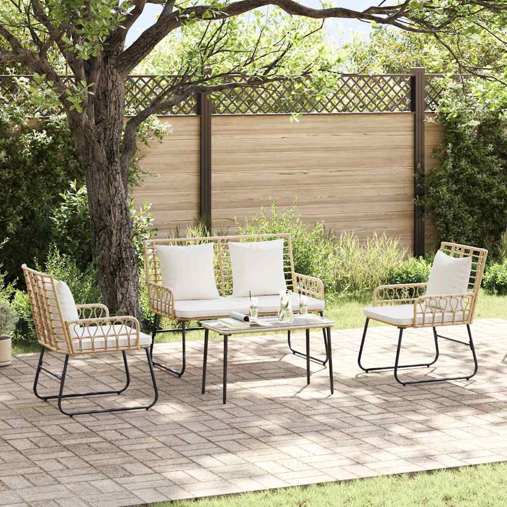 Tuinmeubelset met kussen 4 pcs Zwart en Anthraciet poly rattan is nu te koop bij PeponiXL, paradijselijk wonen!